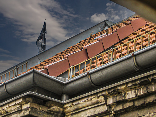 Flagged roof ©  Raymond Zoller