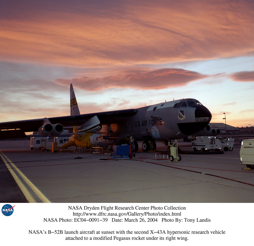: NASA's B-52B launch aircraft.