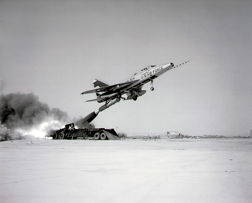 North American F-100D-60-NA Super Sabre (s/n 56-2904) Zero Length Launch Project ZELL, 1958 ©  Robert Sullivan