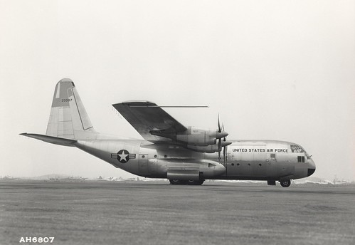 Archived photo of the YC-130. August 23 will mark the 60th anniversary of the prototype Lockheed YC-130 