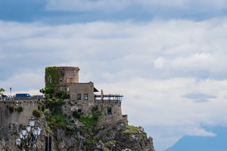 Torre saracena in the province of Salerno, the region of Campania, Amalfi Coast, Costiera Amalfitana, Italy