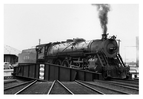[Engine on the turntable at the Cadiz St. roundhouse in Dallas] ©  Robert Sullivan