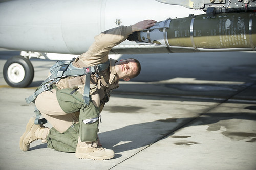 421st Expeditionary Fighter Squadron pilot, performs pre-flight checks. ©  Robert Sullivan