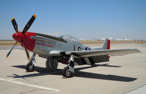 A true old World War II era North American P-51 Mustang, built in 1944, and was purchased by Tom Cruise in 2007 for $2.36 million and named after his wife, 