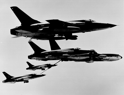 Republic F-105 Thunderchiefs midair refueling ©  Robert Sullivan