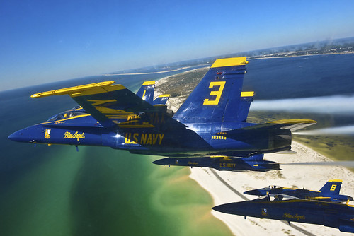 U.S. Navy 'Blue Angels' fly during a photo flight ©  Robert Sullivan