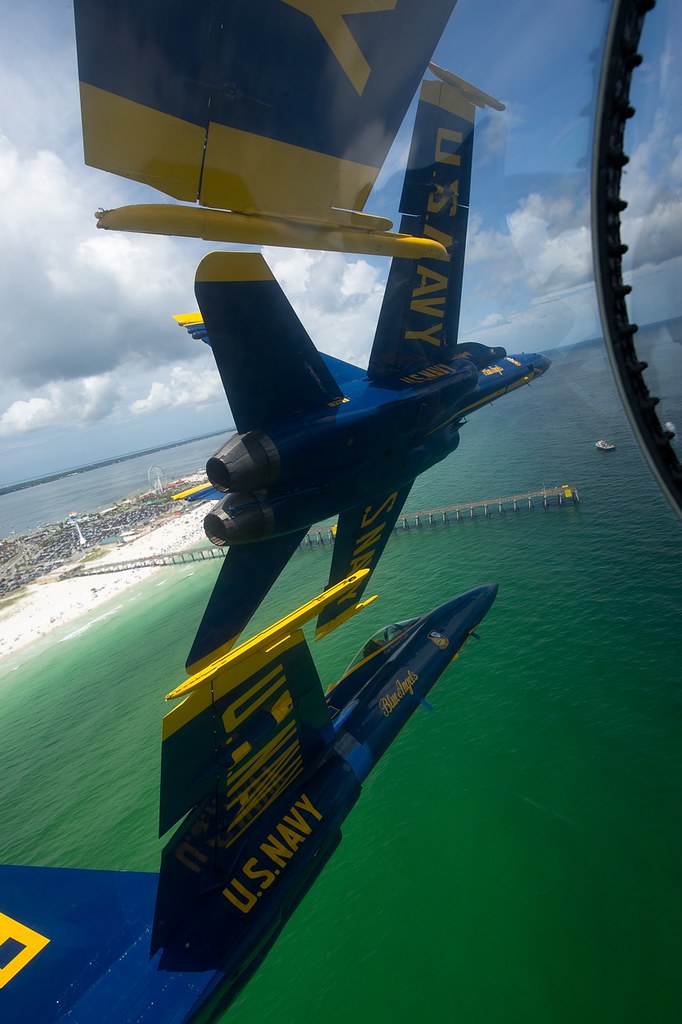 : U.S. Navy 'Blue Angels' fly during a photo flight
