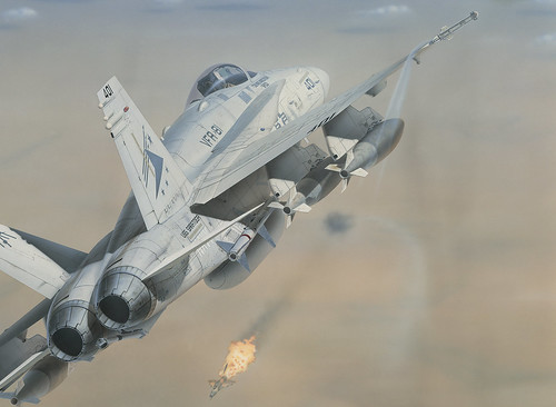 The Iraqi MiG F-7A kill (1/17/91) of Cdr Mark Fox during Desert Storm in a McDonnell Douglas (now Boeing) F/A-18C-25-MC 