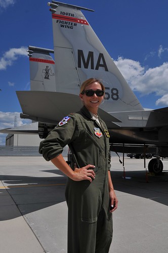 Maj. Ashley Rolfe is the first female fighter pilot for the Air National Guard ©  Robert Sullivan