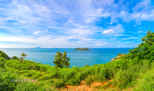 Panorama of Southern Phuket - Nai Harn, Ya Nui, Ao Sane beach and Promthep Cape. October 2019 ©  Phuket@photographer.net