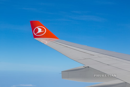 Flight of Airbus A340 of Turkish Airlines over the Himalayas, India, Sept 2019 ©  Phuket@photographer.net