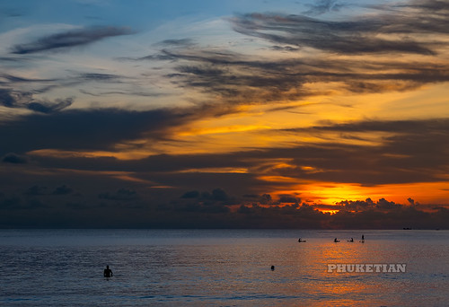 Sunset with SUP/Surfers at Nai Harn beach, Phuket, Thailand   Oct 2019 ©  Phuket@photographer.net