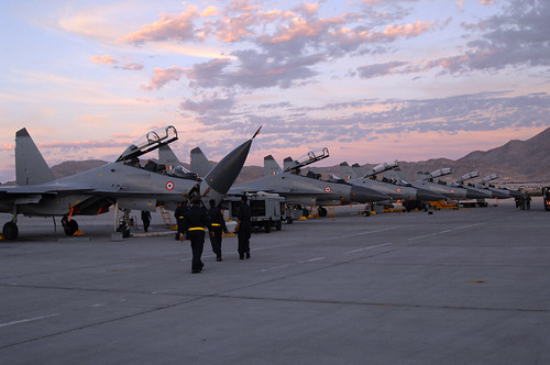 Indian Air Force maintainers prepare their Sukhoi Su-30MKI (NATO reporting name: 
