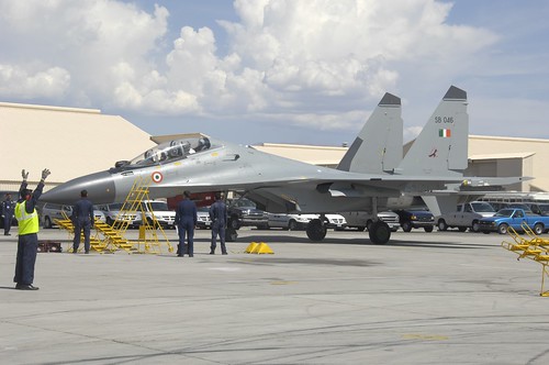 Indian Air Force maintainers prepare their Sukhoi Su-30MKI (NATO reporting name: 