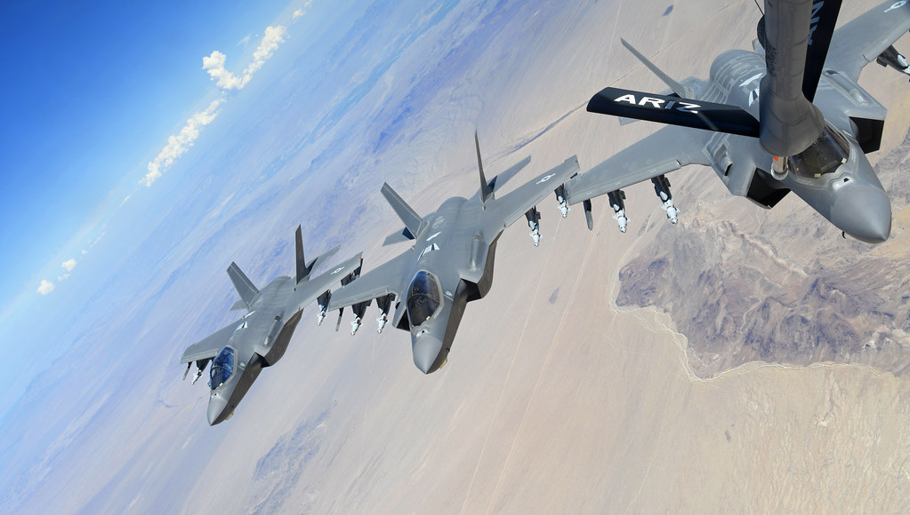 : Three Lockheed Martin F-35A 