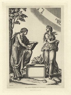 Édouard Baldus - Les Deux Femmes au Zodiaque  Marcantonio Raimondi after Raphael, 1867