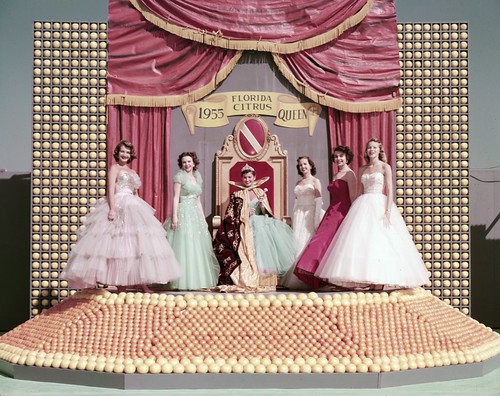 Florida Citrus Queen Sally Ardrey and her court at the Florida Citrus Exposition in Winter Haven ©  Florida Memory