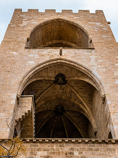 Look Up - The Historic Serranos Towers ( Torres de Serranos) Old Medieval City Gate - Valencia (Panasonic Lumix  DC-S1 & Lumix S 24-105mm F4 Zoom) (1 of 1)