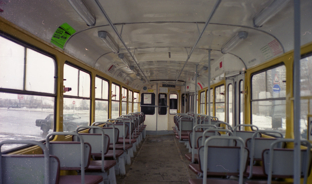 : Moscow tram 3757 Tatra T3 interior 2002