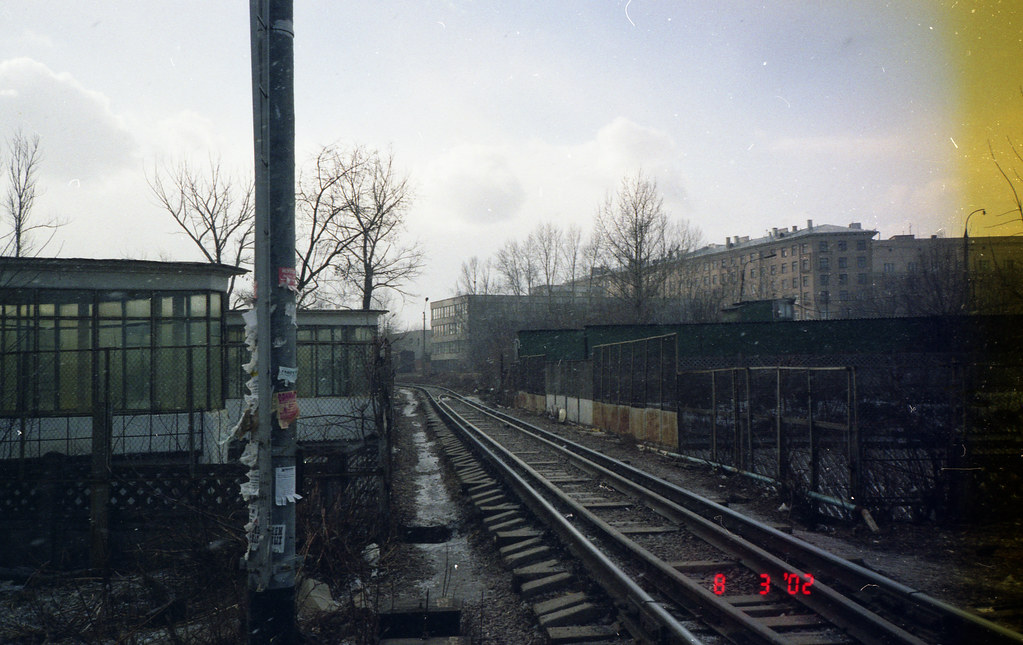 : Fili station, industrial railway bridge over subway station