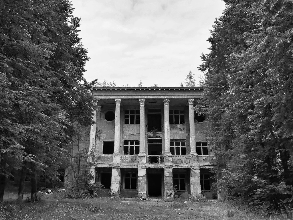 : abandoned building in the forest