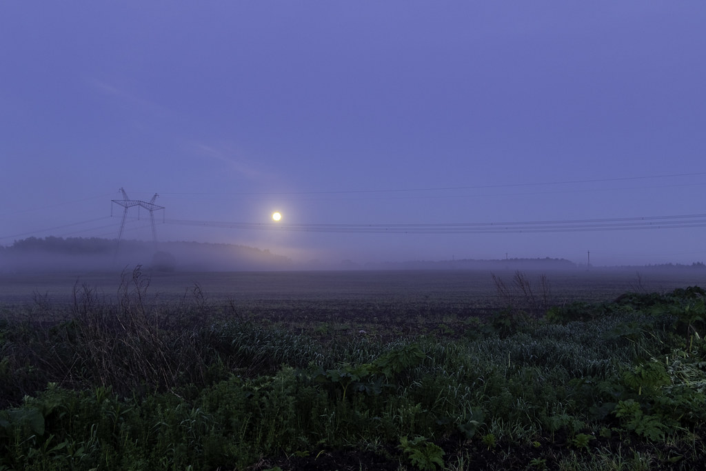 : Foggy full moon