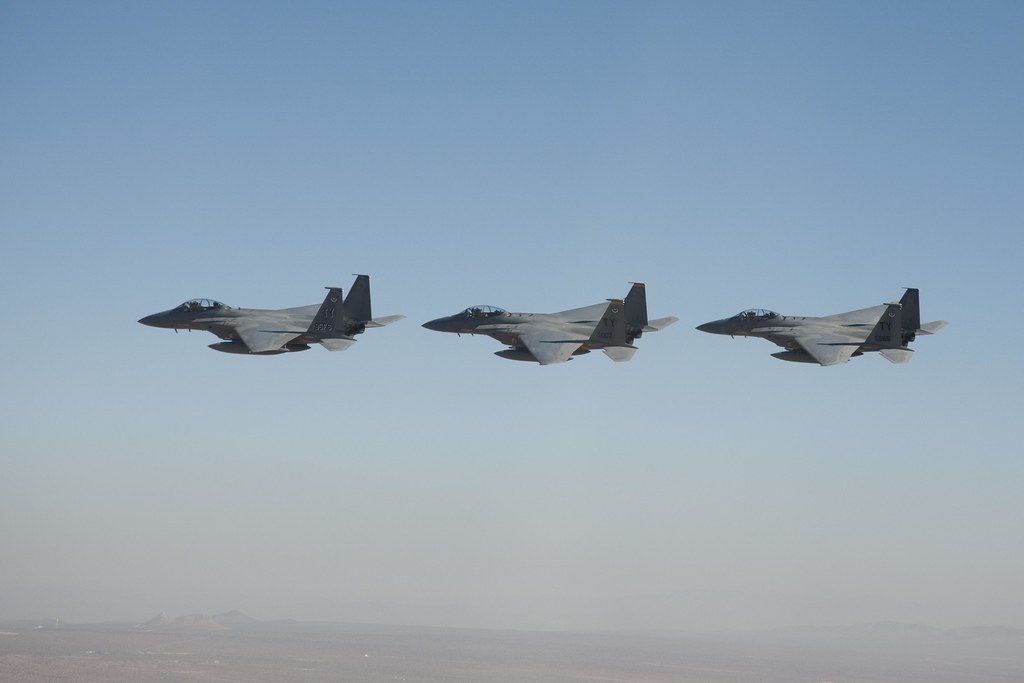 : Trio of F-15D High-Performance Tactical Fighter Aircraft
