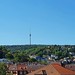 2020-07-18 Von den Dächern der Olgastraße, die Alte Weinsteige hinauf blickend,  bis nach Degerloch zum Fernsehturm