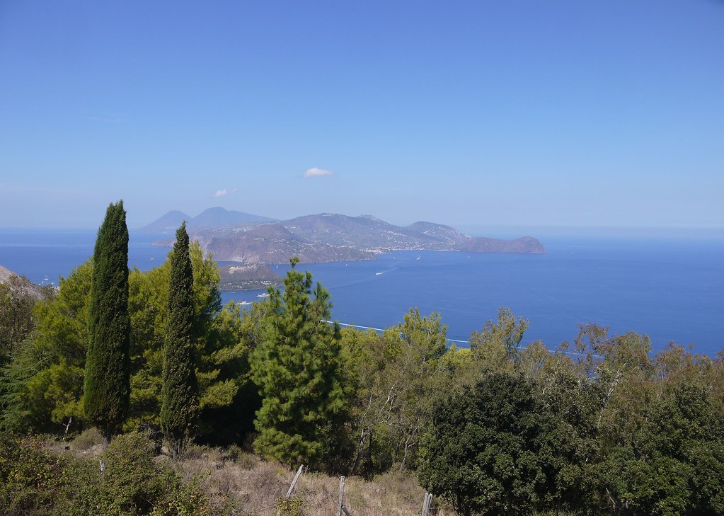 : View of Lipari island from Vulcano island