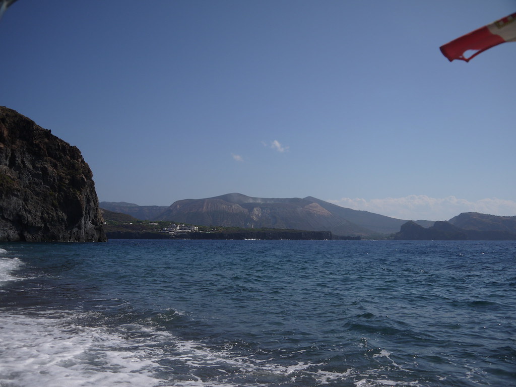 : View of Vulcano island from Lipari island