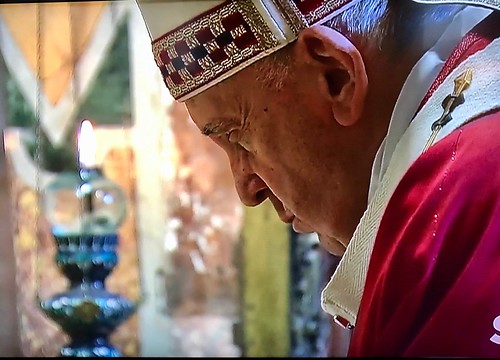 Pope Francis at prayer