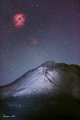 Rosette Nebula over Mt. Shasta