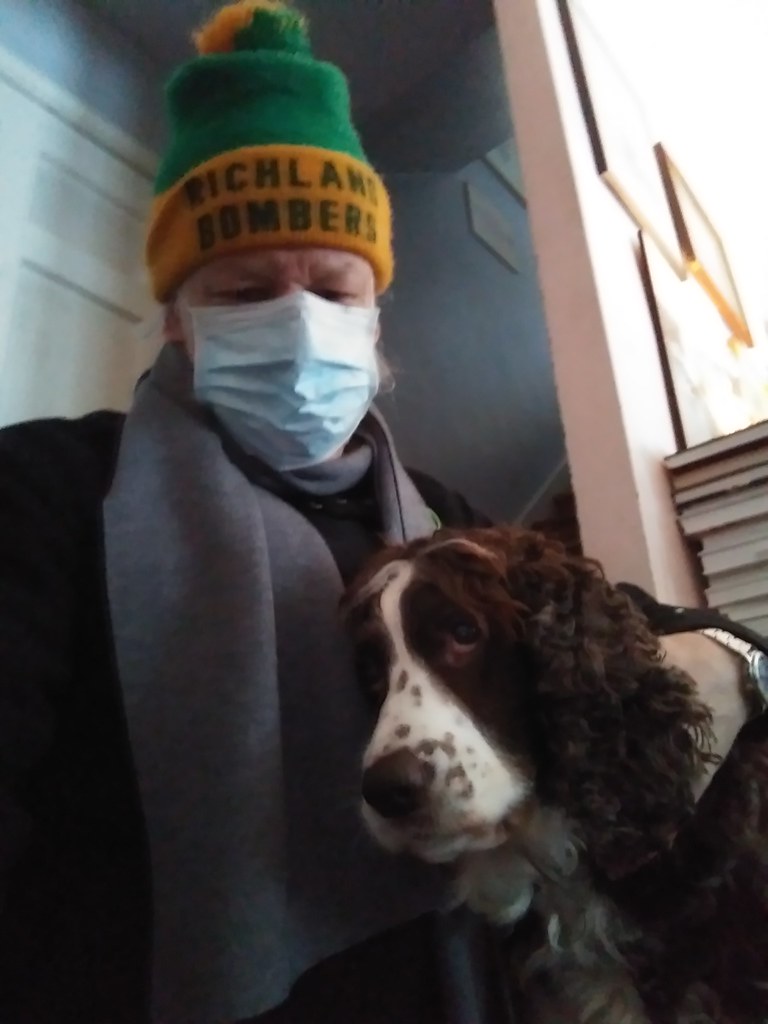 : Laika and me after a walk in the snow
