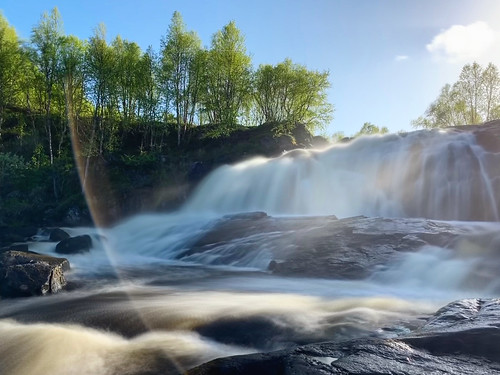 Waterfall in the forest near Murmansk, Russia, June 2019 ©  sergei.gussev