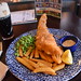 DSC_9070 The Masque Haunt Old Street Shoreditch London JD Wetherspoon Pub Cod Fish and Chips with a pint of Guinness Beer £9.85