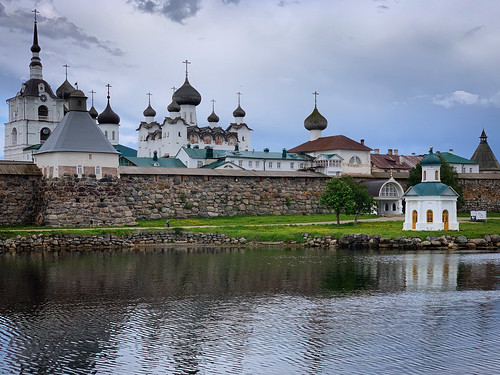 Solovetsky Monastery in the lake on the shore of the White Sea, Solovki, Russia, June 2019 ©  sergei.gussev