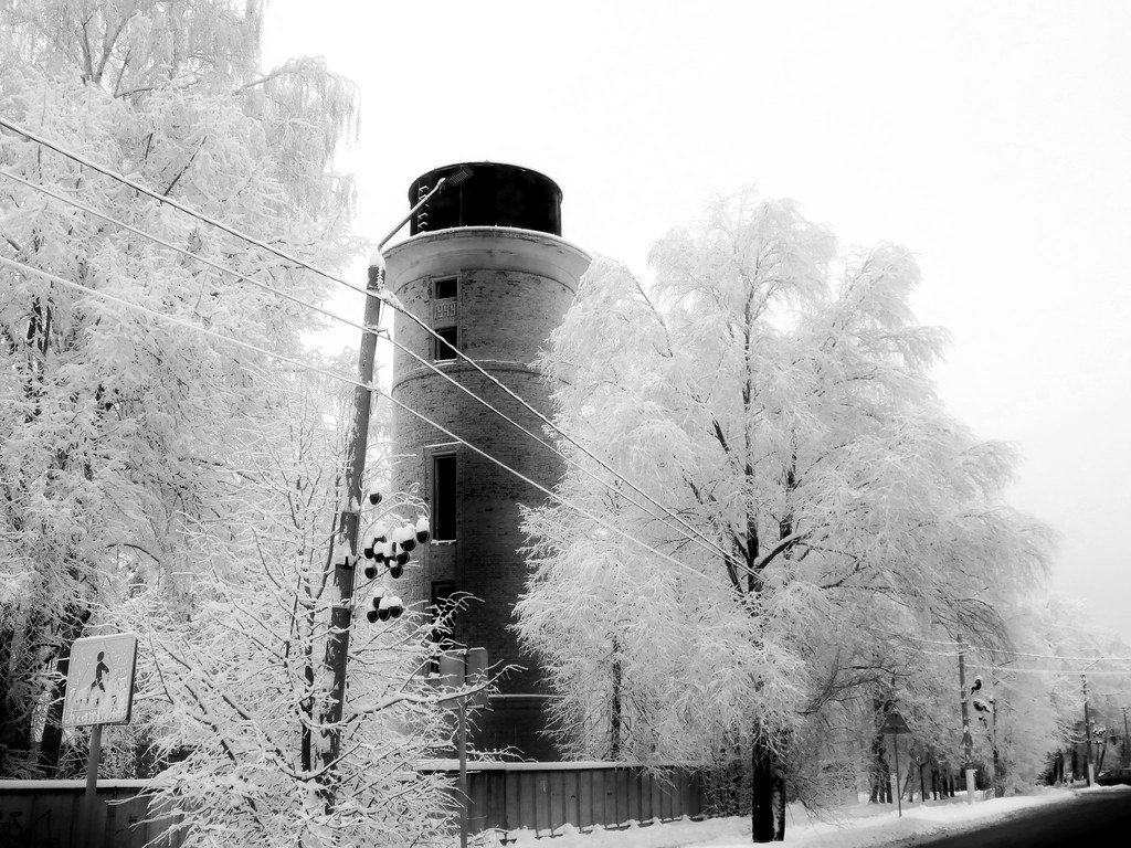 : Water tower and lots of snow