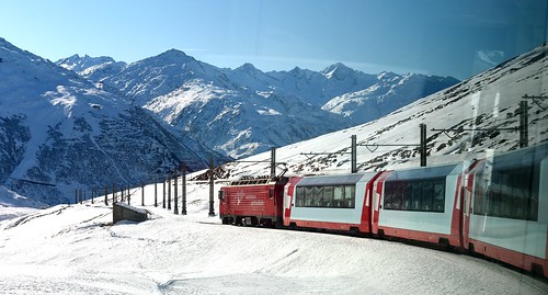 Glacier Express train in the Swiss Alps ©  Tim Adams