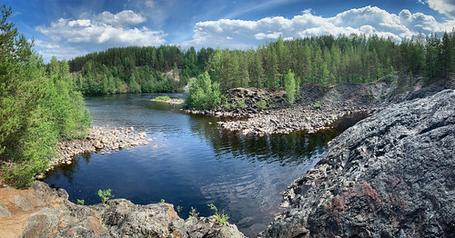 Suna river flowing through the remains of Girvas volcano, Karelia, Russia, June 2019 ©  sergei.gussev