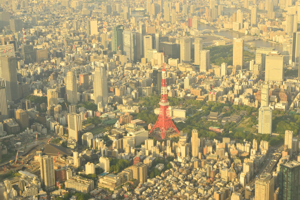 : Tokyo tower from the airplane