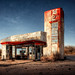 Prompt used: abandoned gas station on the route 66