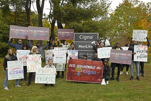 AHF protest against Cigna: 10/18/2022