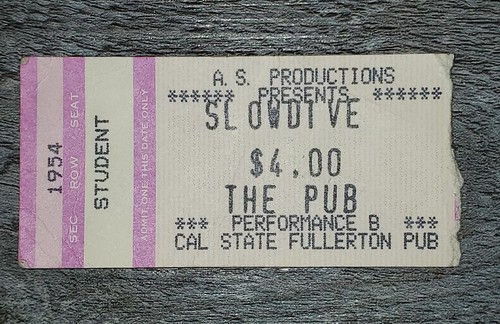 Slowdive 1994 - ticket ©  deepskyobject