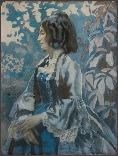 VICTOR BORISOV-MUSATOV, 1902 - Lady in blue / watercolours, pastel, charcoal on torchon paper, 82.0 x 62.7 cm ©  Crystal.Rain