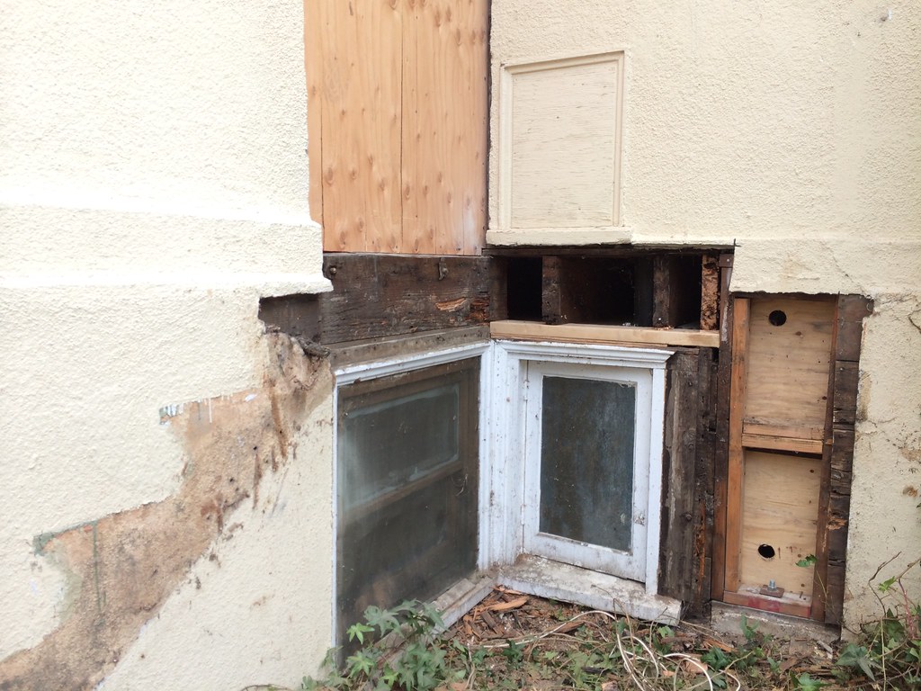 : Old rear door staircase removed (November 11, 2013)