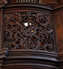 Hondschoote, Nord, Flandres, église Saint-Vaast, organ balcony, detail