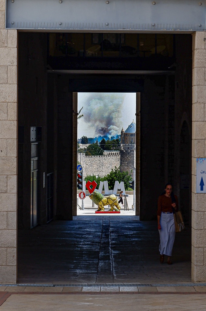 фото: Дым на Палестинских территориях