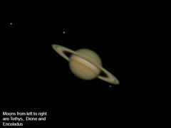 Saturn and 3 moons