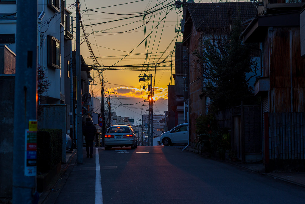: Streets of Magome after sunset