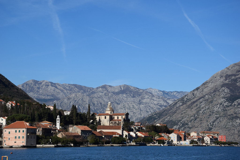 : Prcanj town view, Montenegro, Kotor Bay